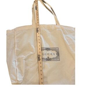 Gucci Cream Cotton Tote Bag Extra Large Logo Shopper Vintage Style